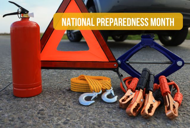 National Preparedness Month - image of car with safety kit.