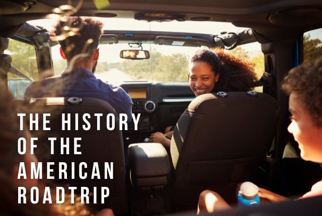 Family in car on roadtrip